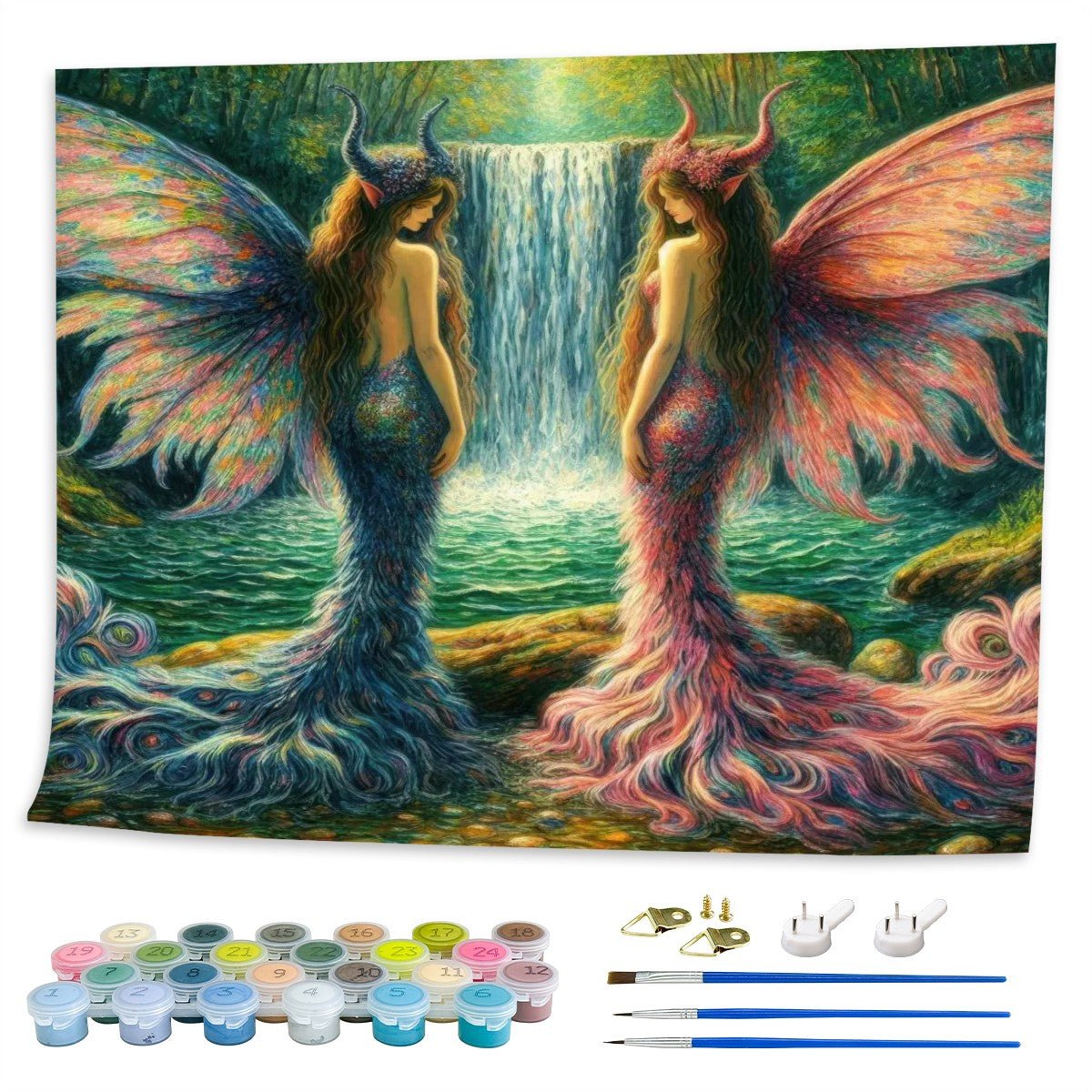 Sisters Frameless Paint by Numbers Kit for Adults (Horizontal) - Gregg Acini Adoree Designs - Paint by Numbers