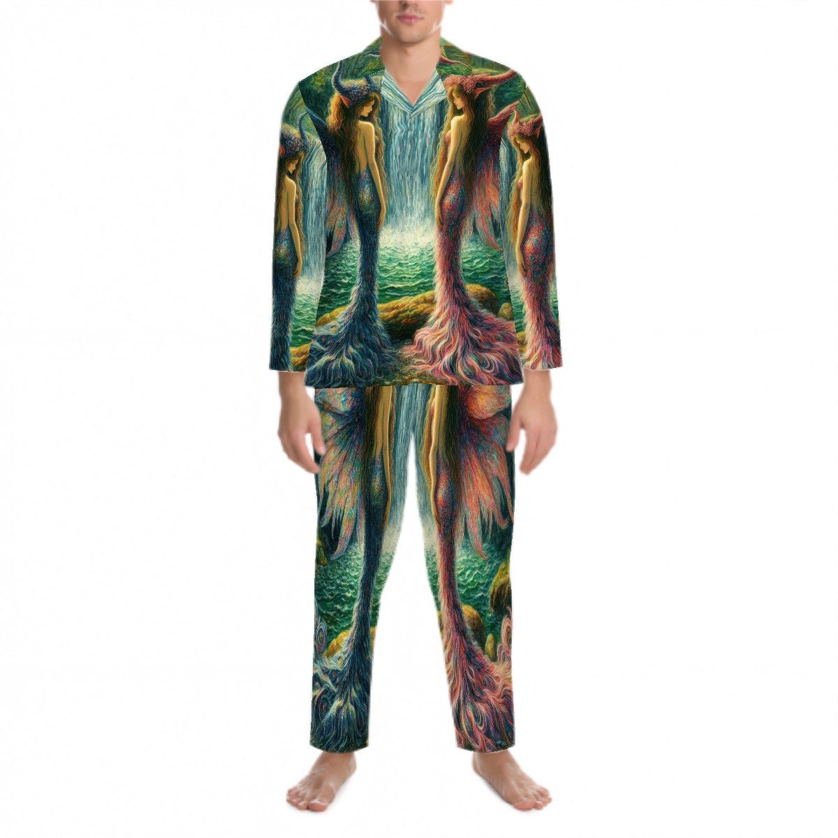 Sisters Long Sleeved Pajamas for Men Set - Gregg Acini Adoree Designs - Men's Pajamas
