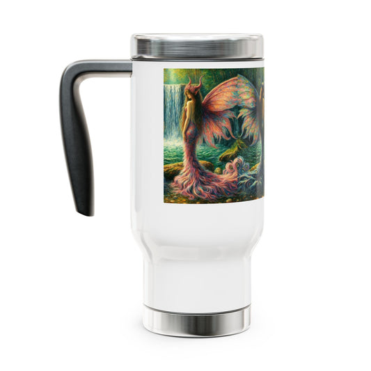Sisters Stainless Steel Travel Mug - 14oz Handle Design - Gregg Acini Adoree Designs - Mug