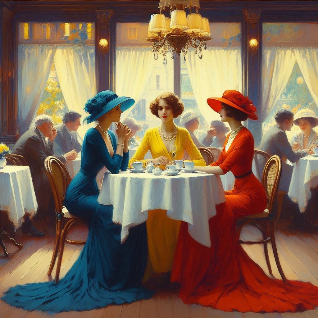 Study of Ladies in a Cafe - Gregg Acini Adoree Designs -