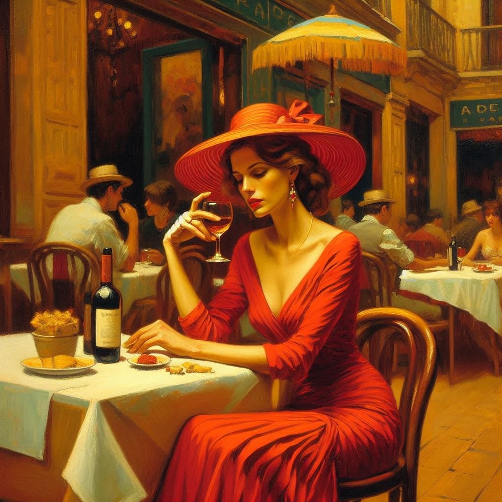 Study of Ladies in a Cafe - Gregg Acini Adoree Designs -