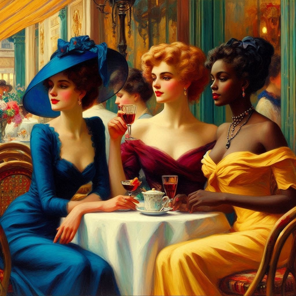 Study of Ladies in a Cafe - Gregg Acini Adoree Designs -