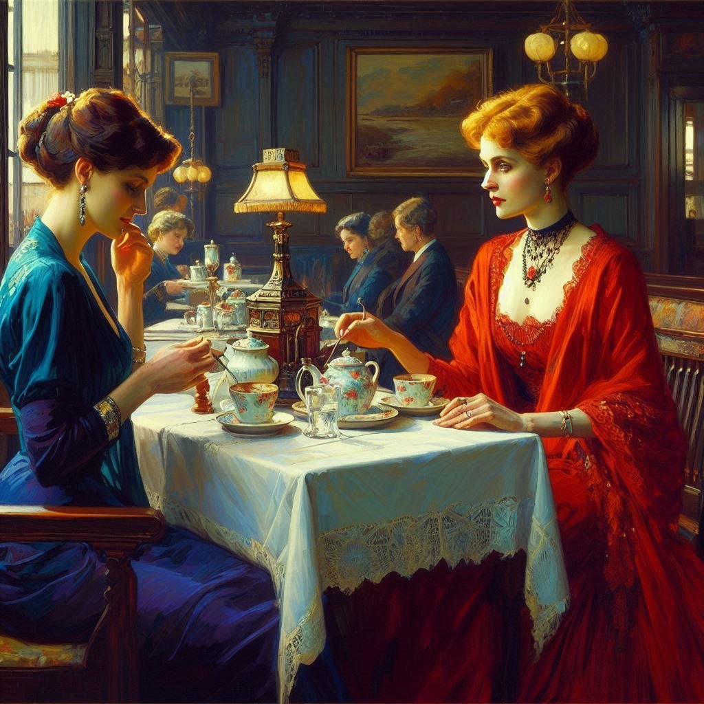 Study of Ladies in a Cafe - Gregg Acini Adoree Designs -
