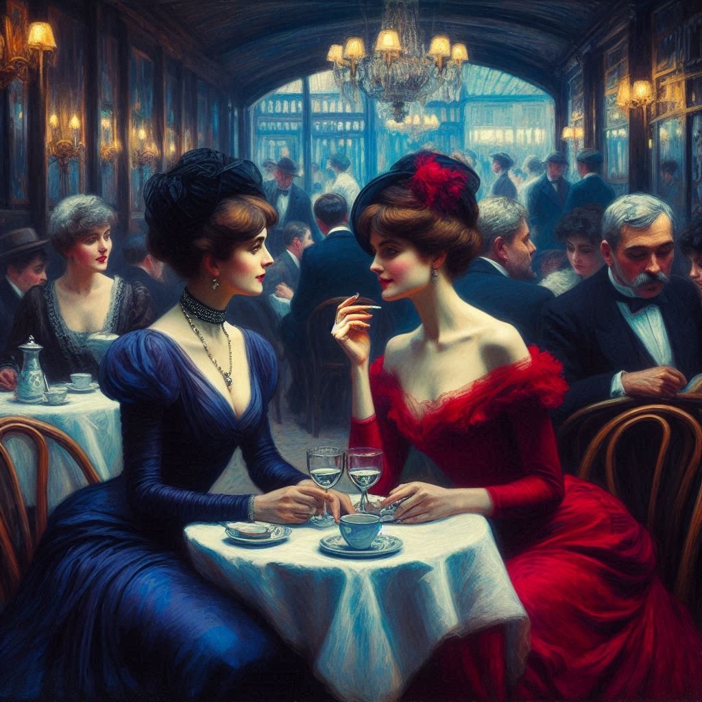 Study of Ladies in a Cafe - Gregg Acini Adoree Designs -