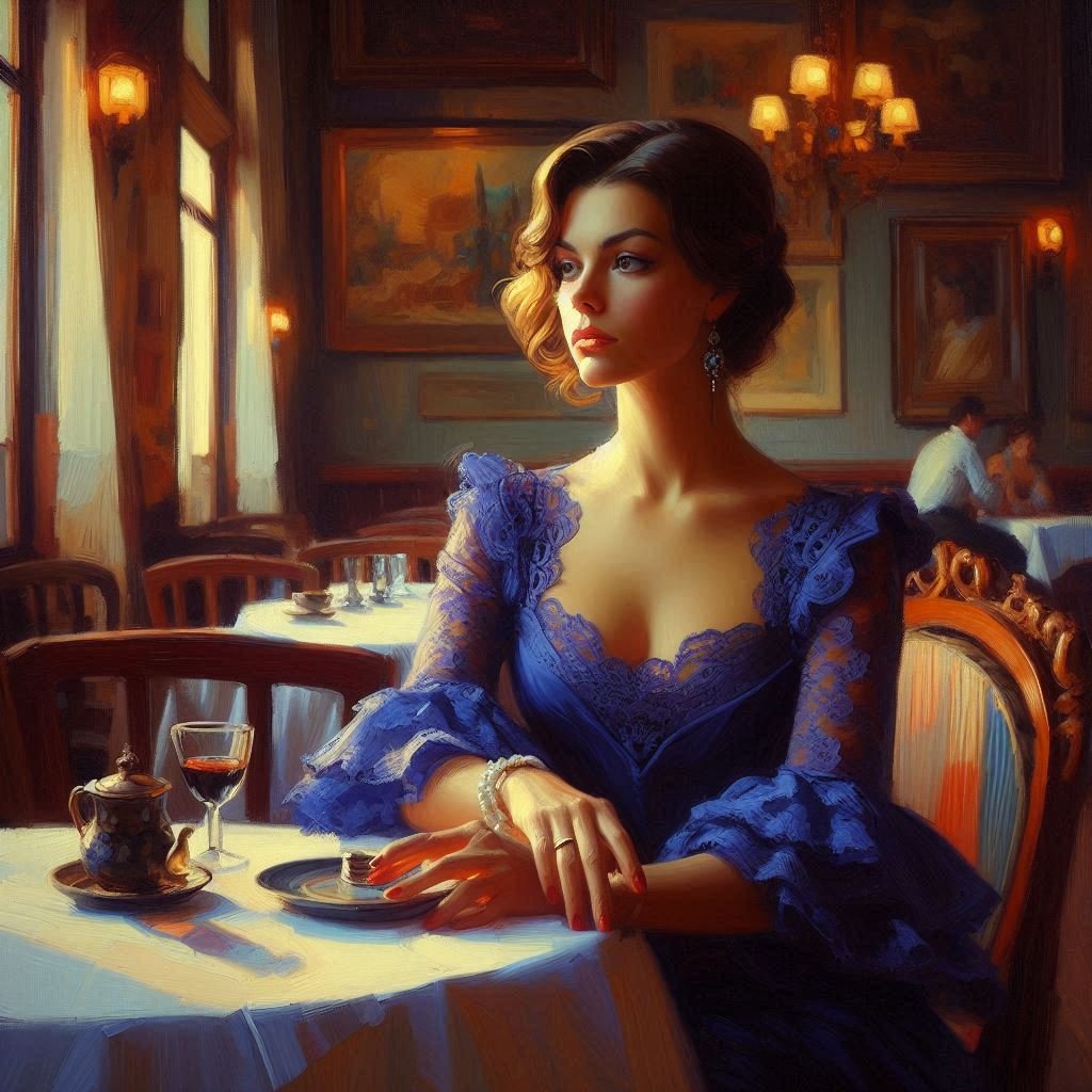 Study of Ladies in a Cafe - Gregg Acini Adoree Designs -