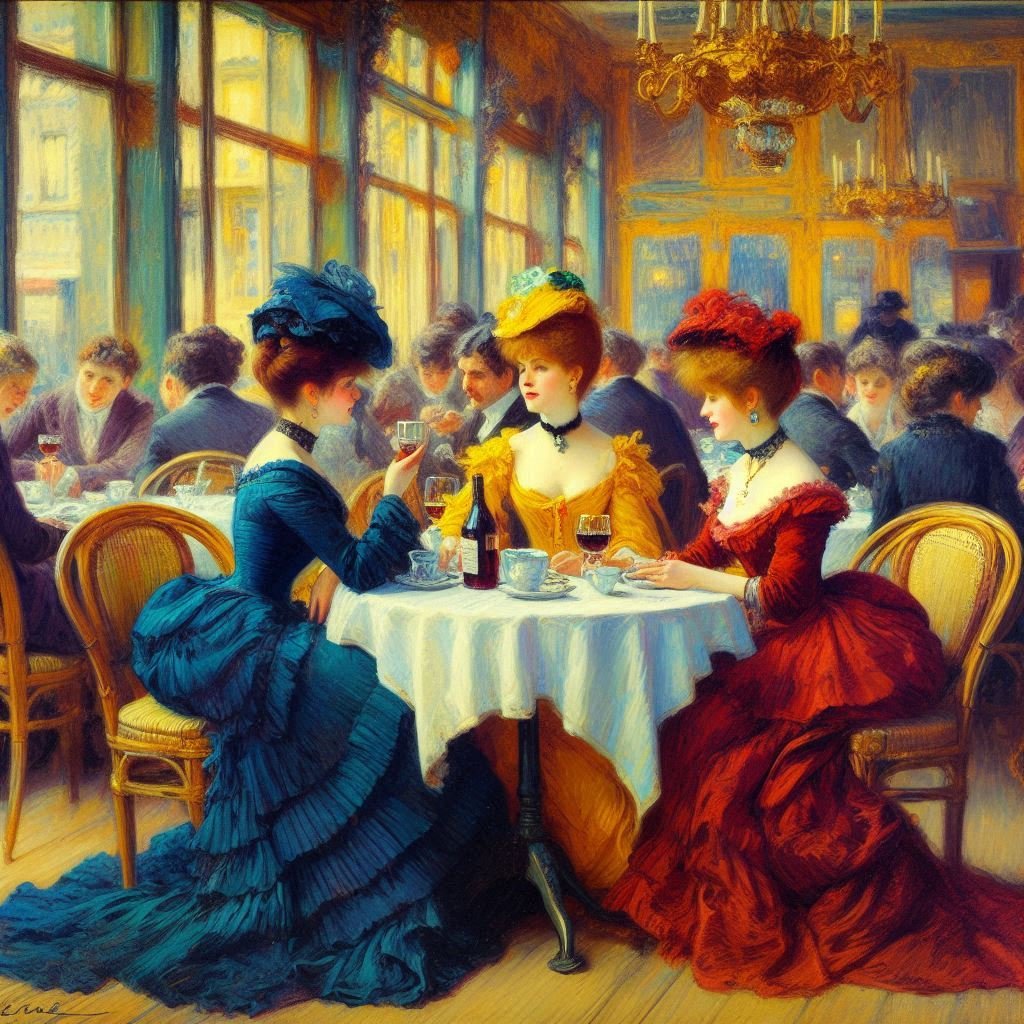 Study of Ladies in a Cafe - Gregg Acini Adoree Designs -
