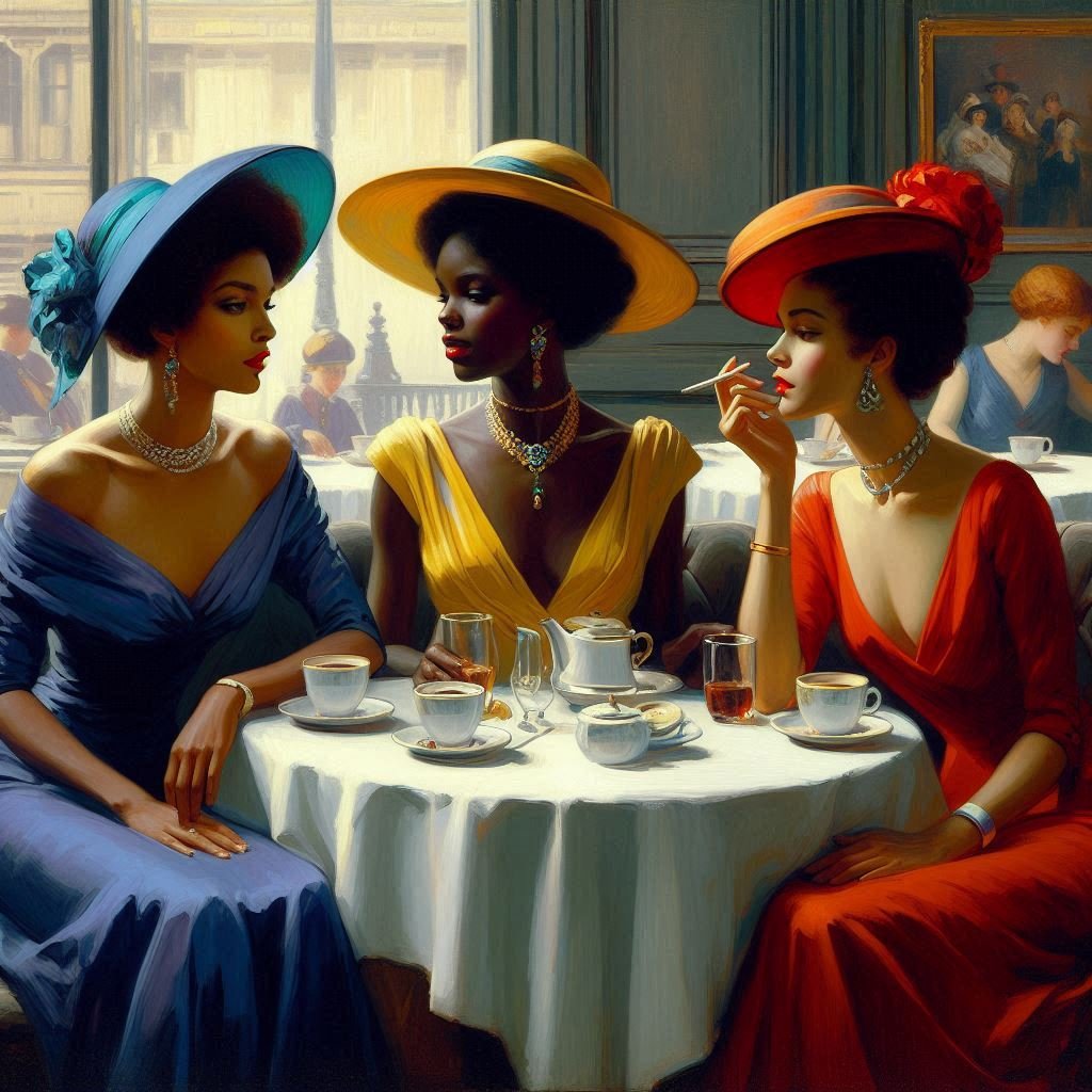 Study of Ladies in a Cafe - Gregg Acini Adoree Designs -