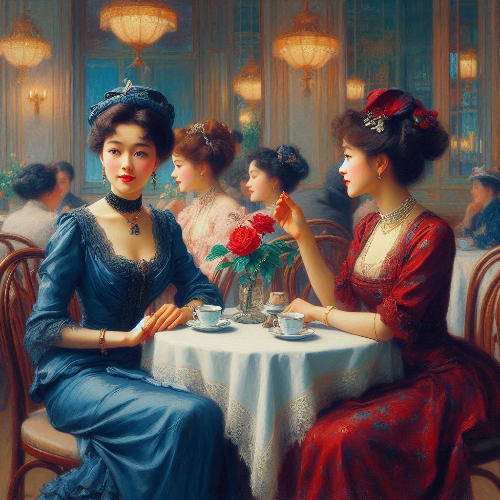 Study of Ladies in a Cafe - Gregg Acini Adoree Designs -