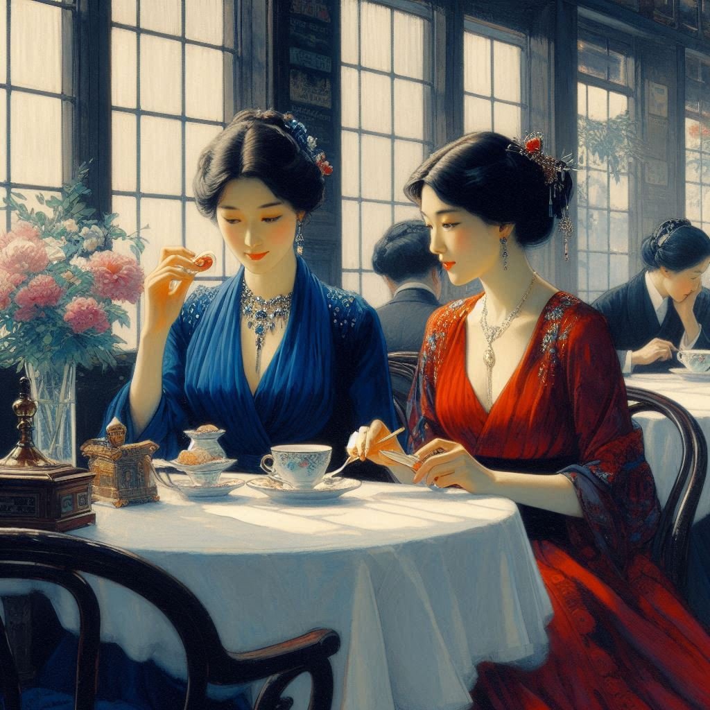 Study of Ladies in a Cafe - Gregg Acini Adoree Designs -