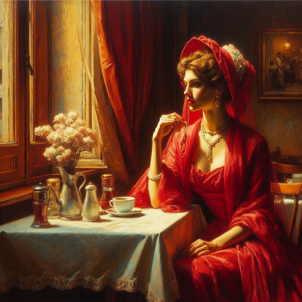 Study of Ladies in a Cafe - Gregg Acini Adoree Designs -