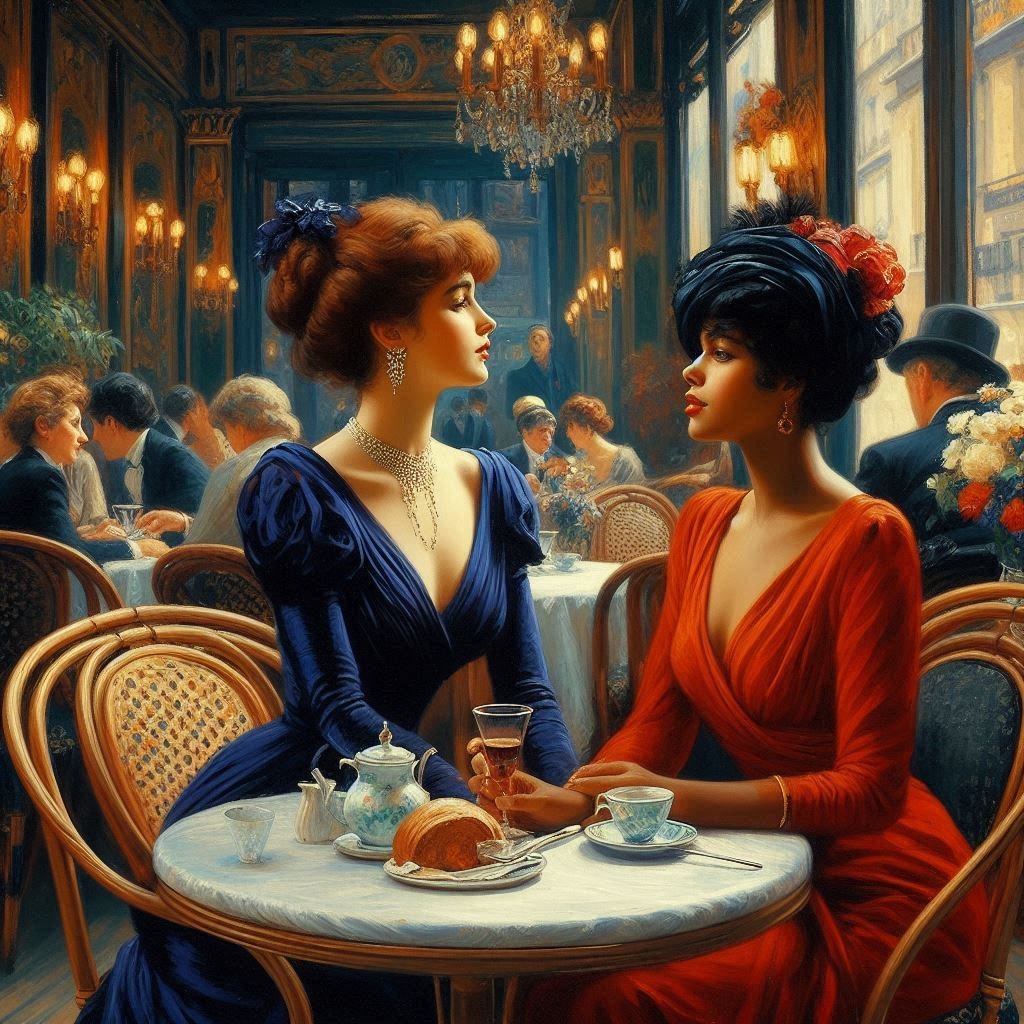Study of Ladies in a Cafe - Gregg Acini Adoree Designs -