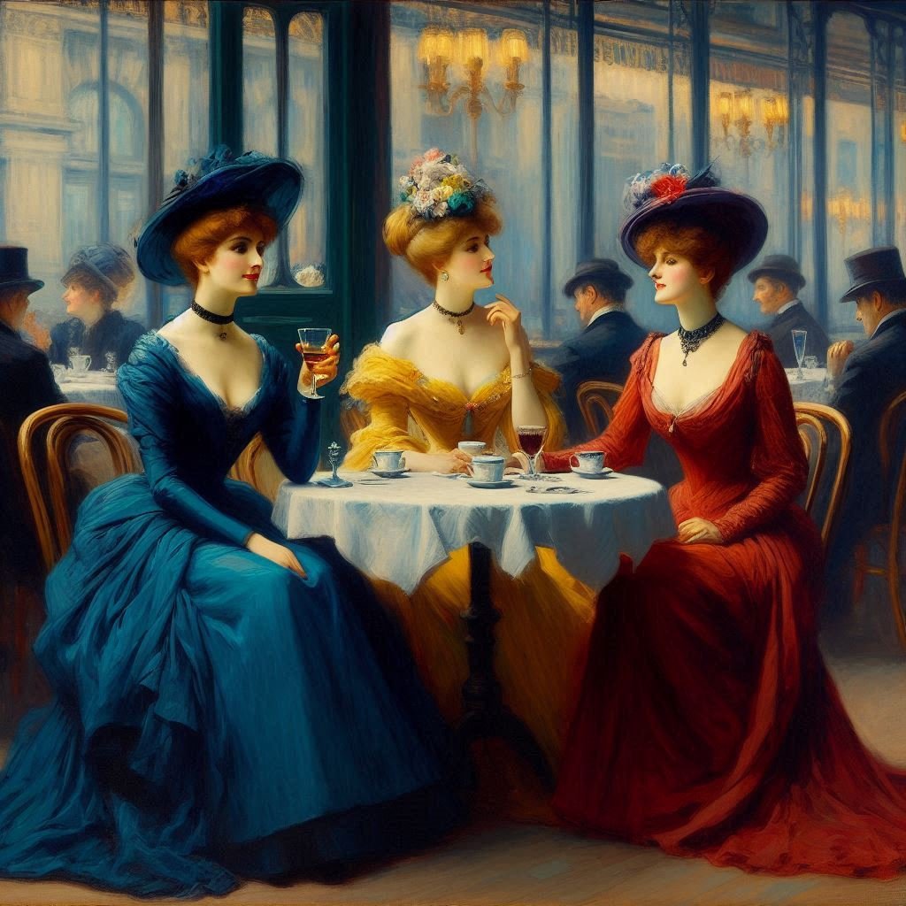 Study of Ladies in a Cafe - Gregg Acini Adoree Designs -