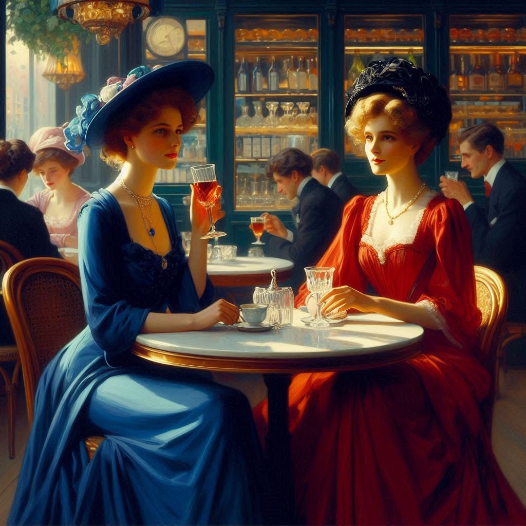 Study of Ladies in a Cafe - Gregg Acini Adoree Designs -