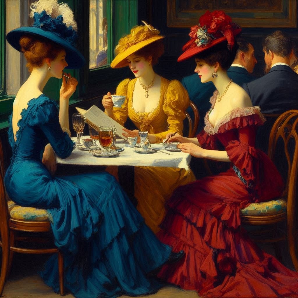 Study of Ladies in a Cafe - Gregg Acini Adoree Designs -