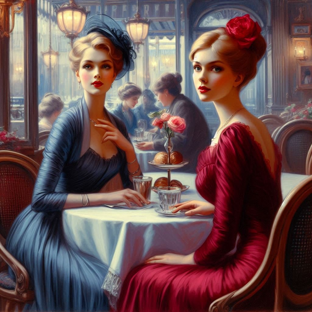Study of Ladies in a Cafe - Gregg Acini Adoree Designs -