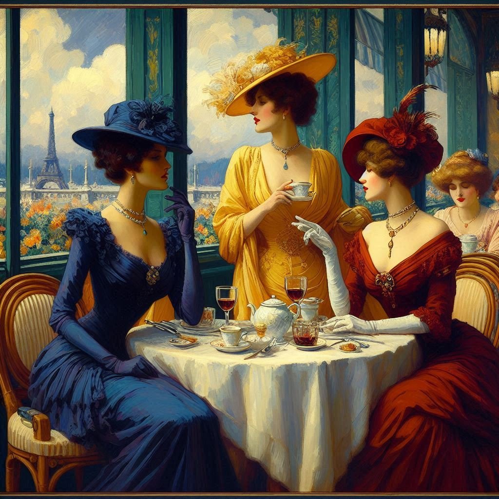 Study of Ladies in a Cafe - Gregg Acini Adoree Designs -