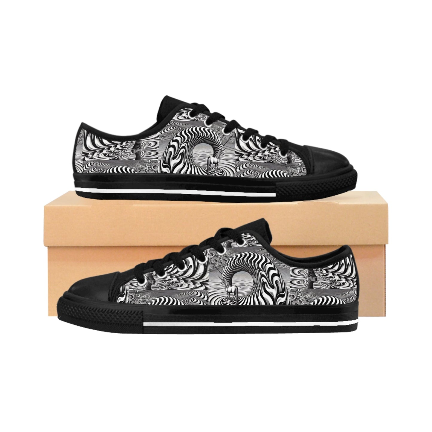 Stylish Men's Sneakers with Psychedelic Wave Design by Gregg Acini Adoree Designs - Gregg Acini Adoree Designs - Shoes