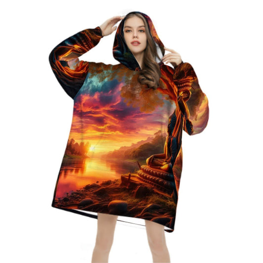 Tranquility Adult Blanket Hoodie - Gregg Acini Adoree Designs - Hooded Blanket