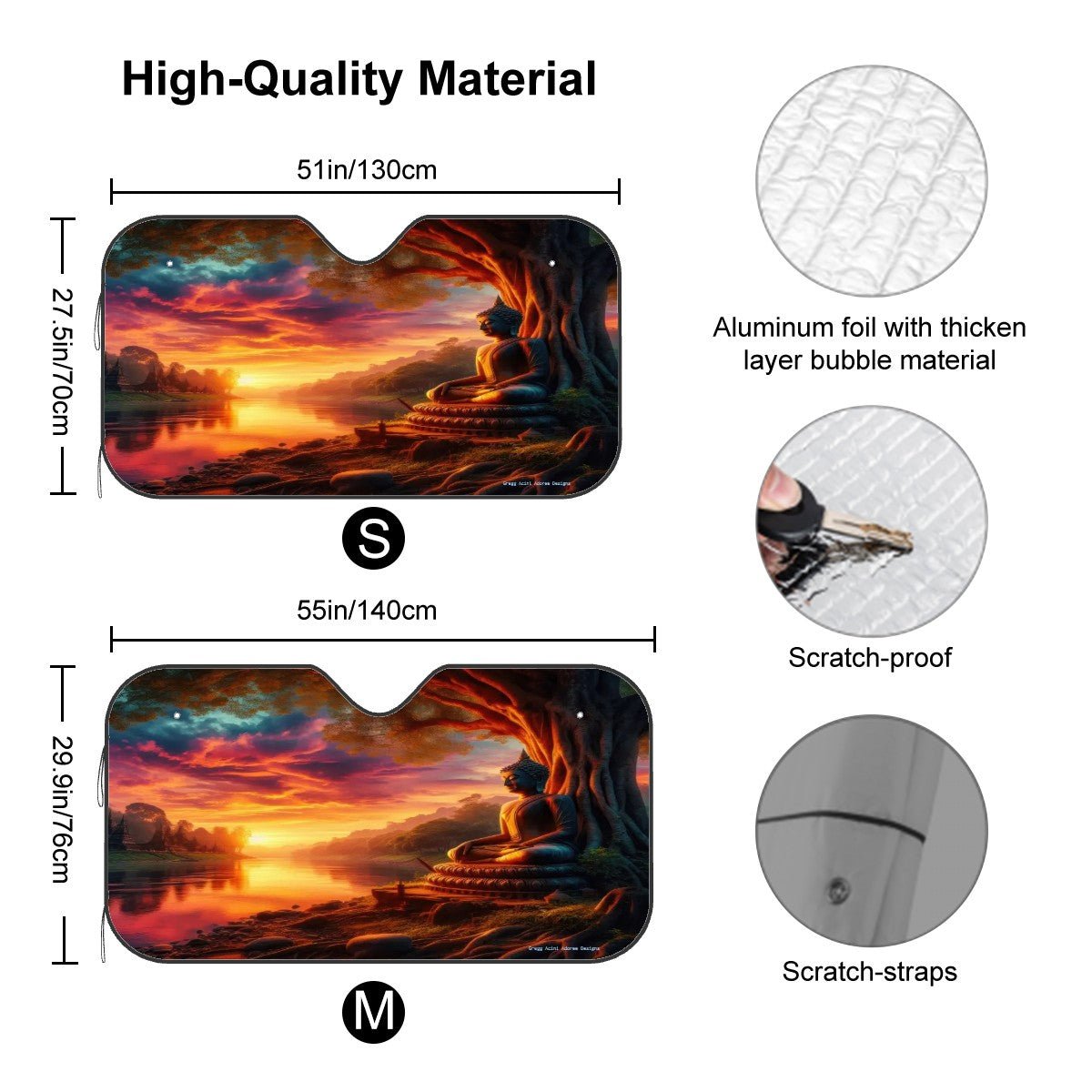 Tranquility Car Windshield Sun Shade (Stiff Version) - Gregg Acini Adoree Designs - Sun Shade