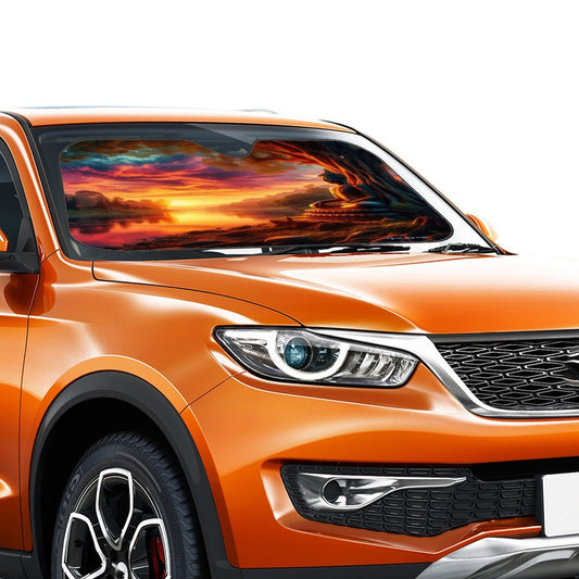 Tranquility Car Windshield Sun Shade (Stiff Version) - Gregg Acini Adoree Designs - Sun Shade