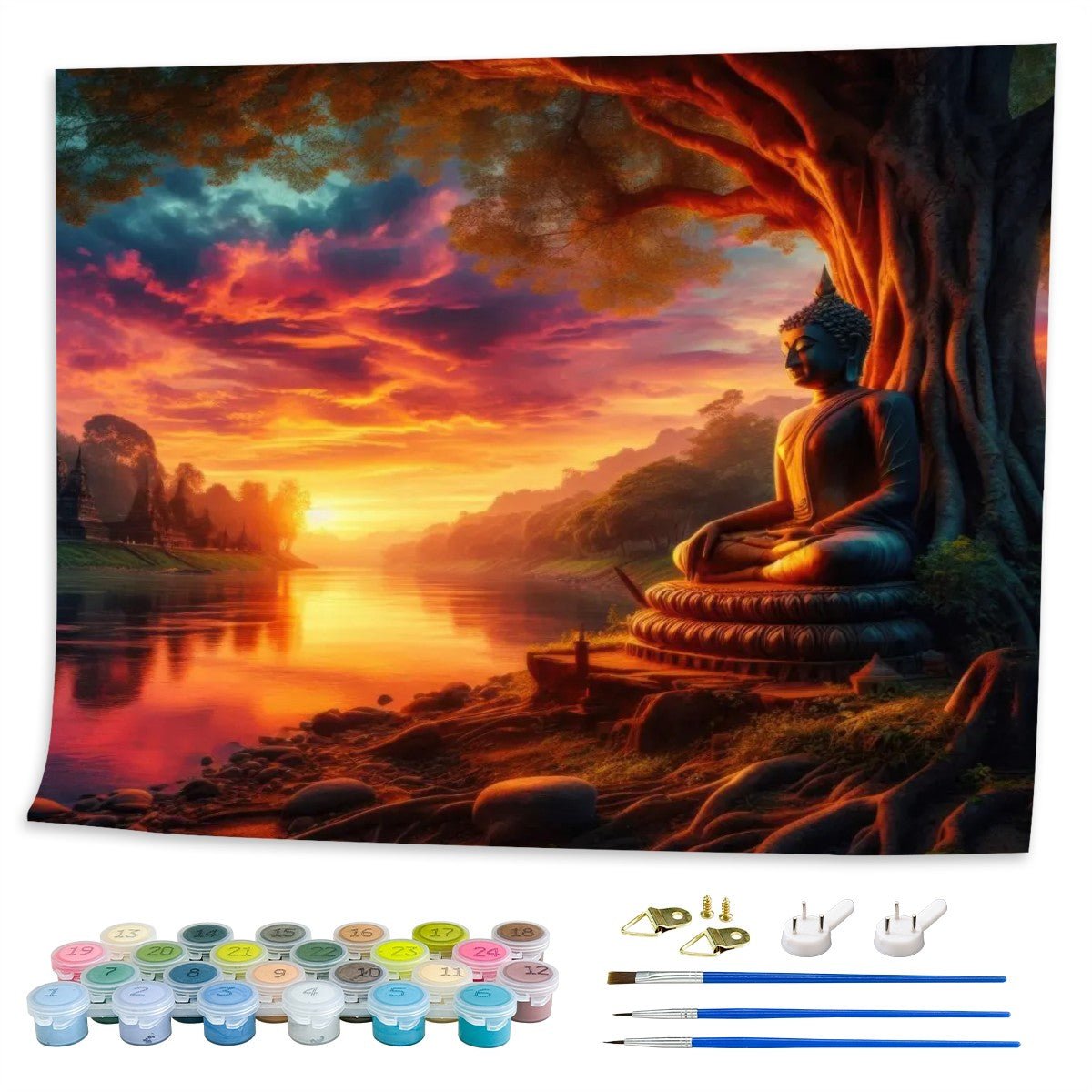 Tranquility Frameless Paint by Numbers Kit for Adults (Horizontal) - Gregg Acini Adoree Designs - Paint by Numbers