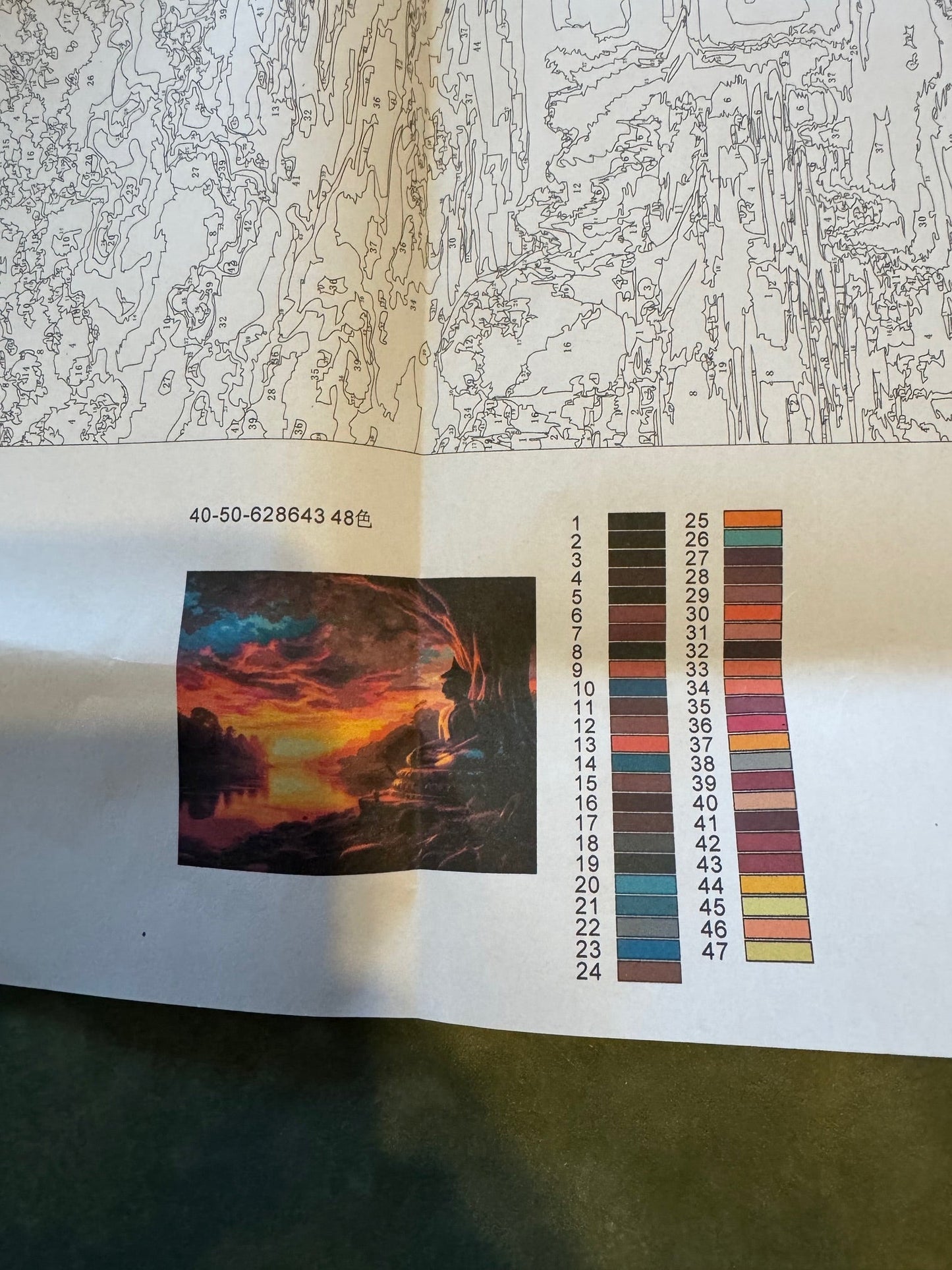 Tranquility Frameless Paint by Numbers Kit for Adults (Horizontal) - Gregg Acini Adoree Designs - Paint by Numbers