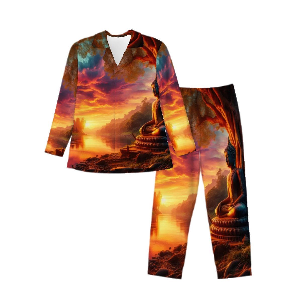 Tranquility Long Sleeved Pajamas for Men Set - Gregg Acini Adoree Designs - Men's Pajamas