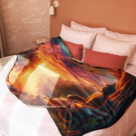 Tranquility Sherpa blanket by Gregg Acini Adoree Designs - Gregg Acini Adoree Designs - Blanket