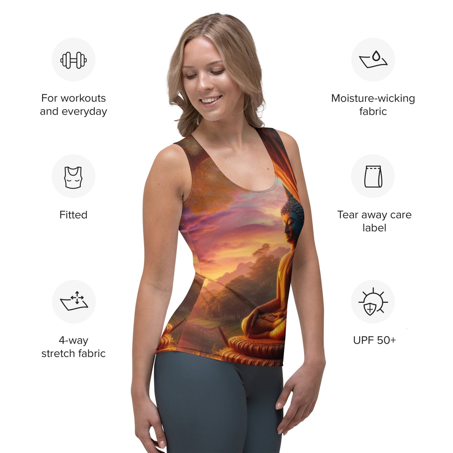 Tranquility Sublimation Cut & Sew Tank Top - Gregg Acini Adoree Designs - Tank Top