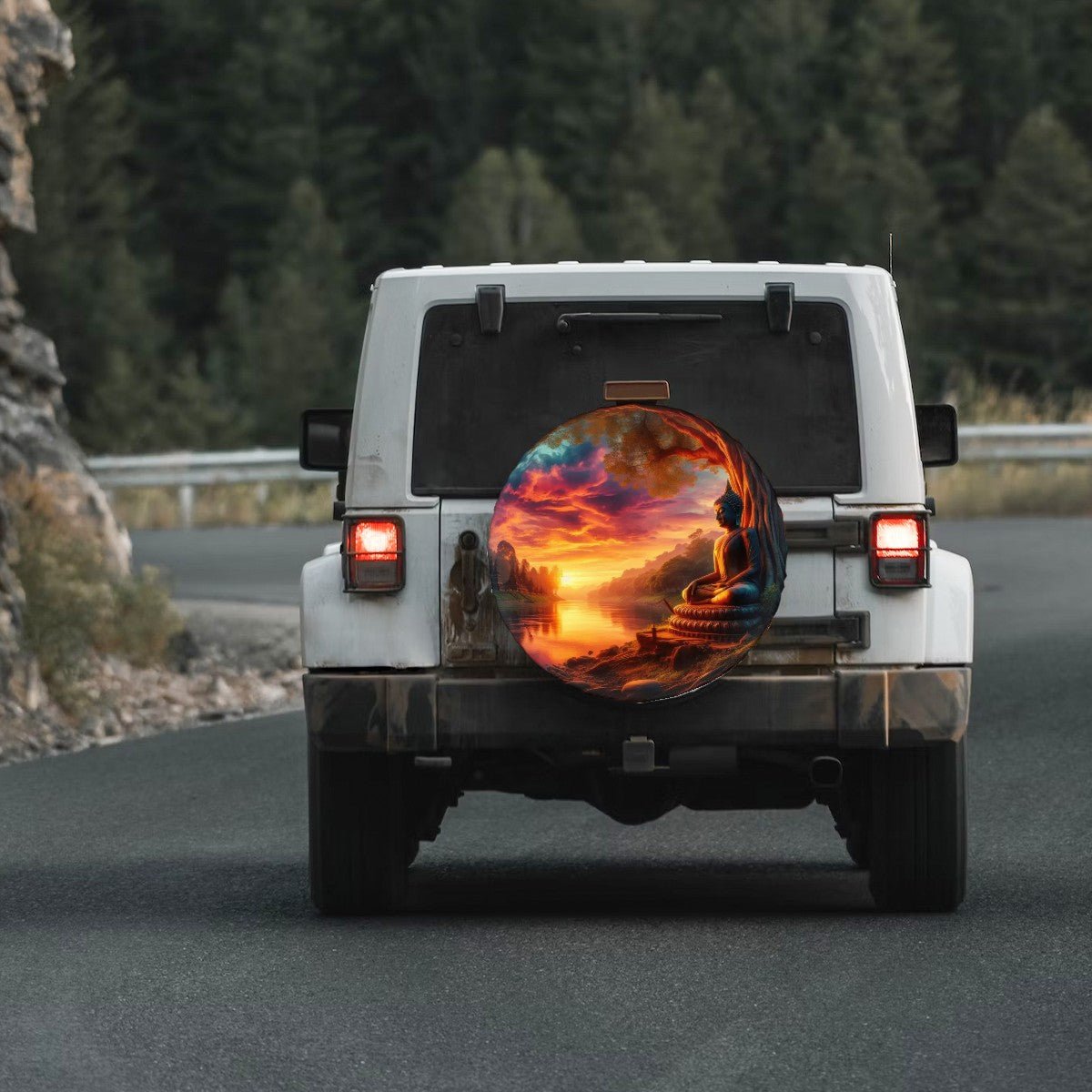 Tranquility Thickened Spare Tire Cover - Gregg Acini Adoree Designs - License Plates & Wheels