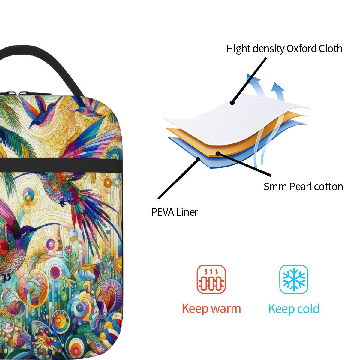 Tropical Hummingbirds Lunch Bag - Gregg Acini Adoree Designs - Lunch Bag