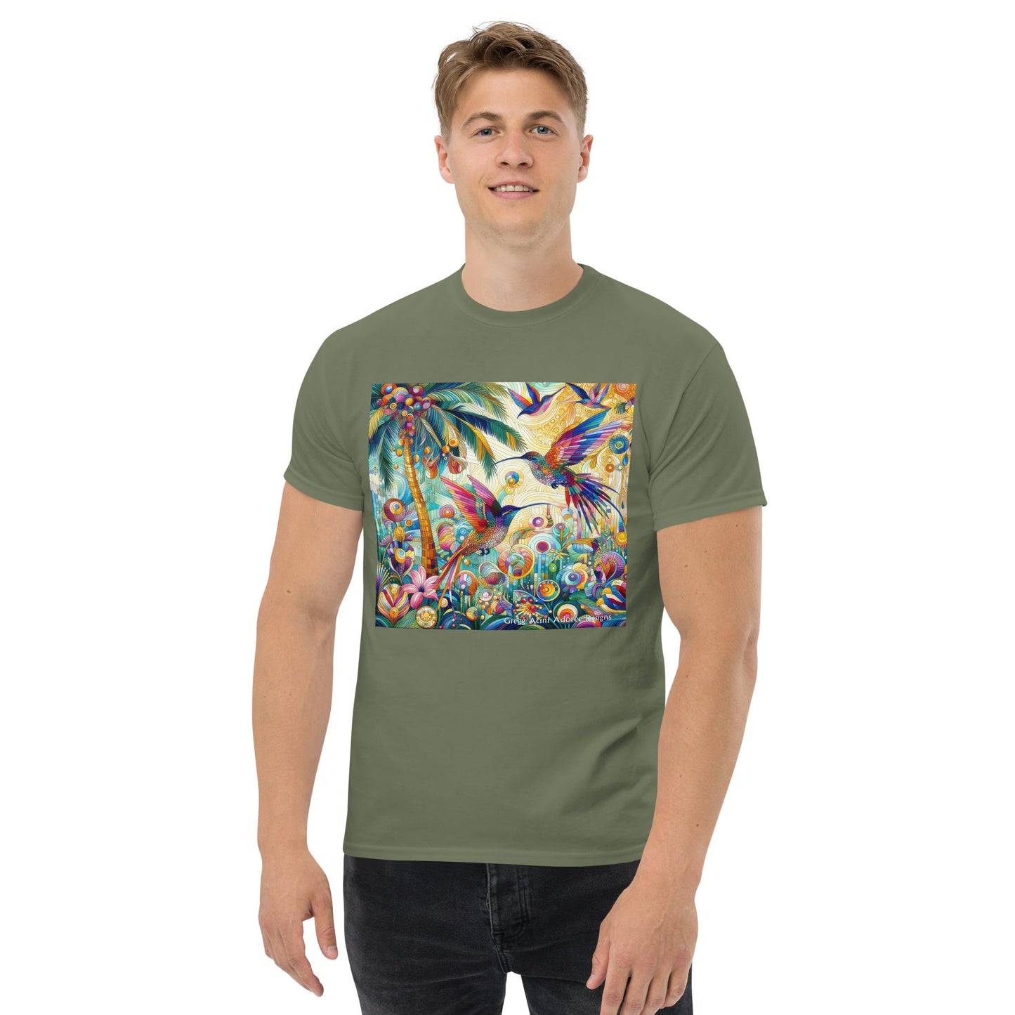 Tropical Hummingbirds Unisex classic tee by Gregg Acini Adoree Designs - Gregg Acini Adoree Designs - Tee Shirt