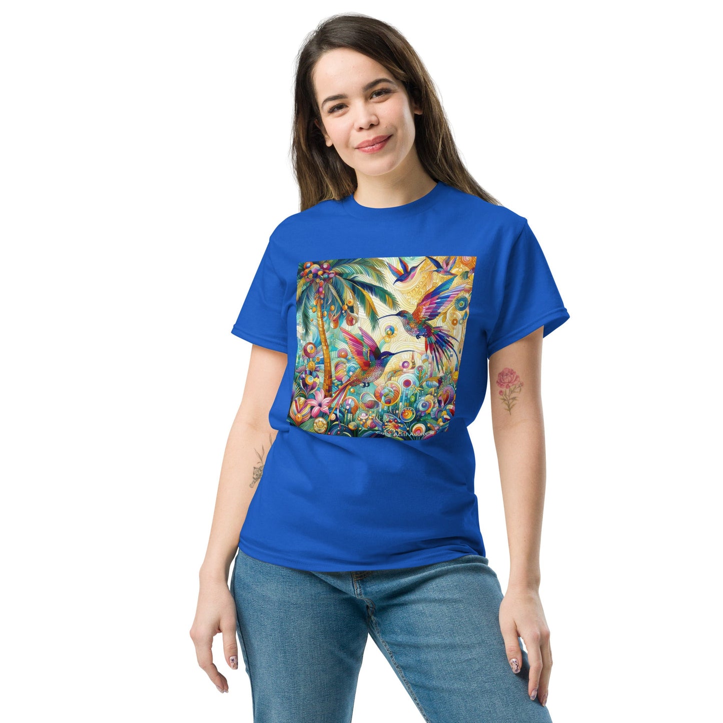 Tropical Hummingbirds Unisex classic tee by Gregg Acini Adoree Designs - Gregg Acini Adoree Designs - Tee Shirt