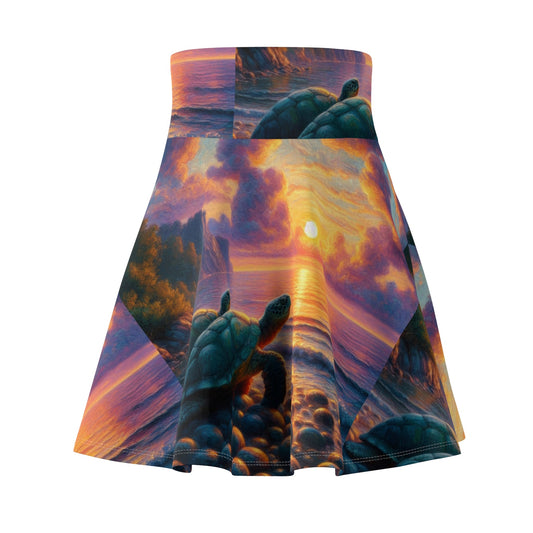Turtles in the Sunset Skater Skirt - Nature - Inspired Fashion - Gregg Acini Adoree Designs - Skirt