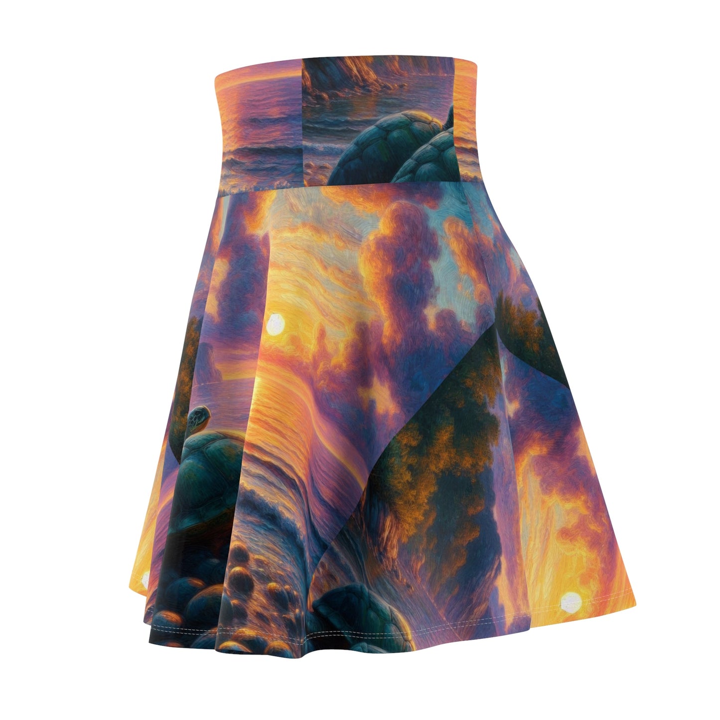 Turtles in the Sunset Skater Skirt - Nature - Inspired Fashion - Gregg Acini Adoree Designs - Skirt