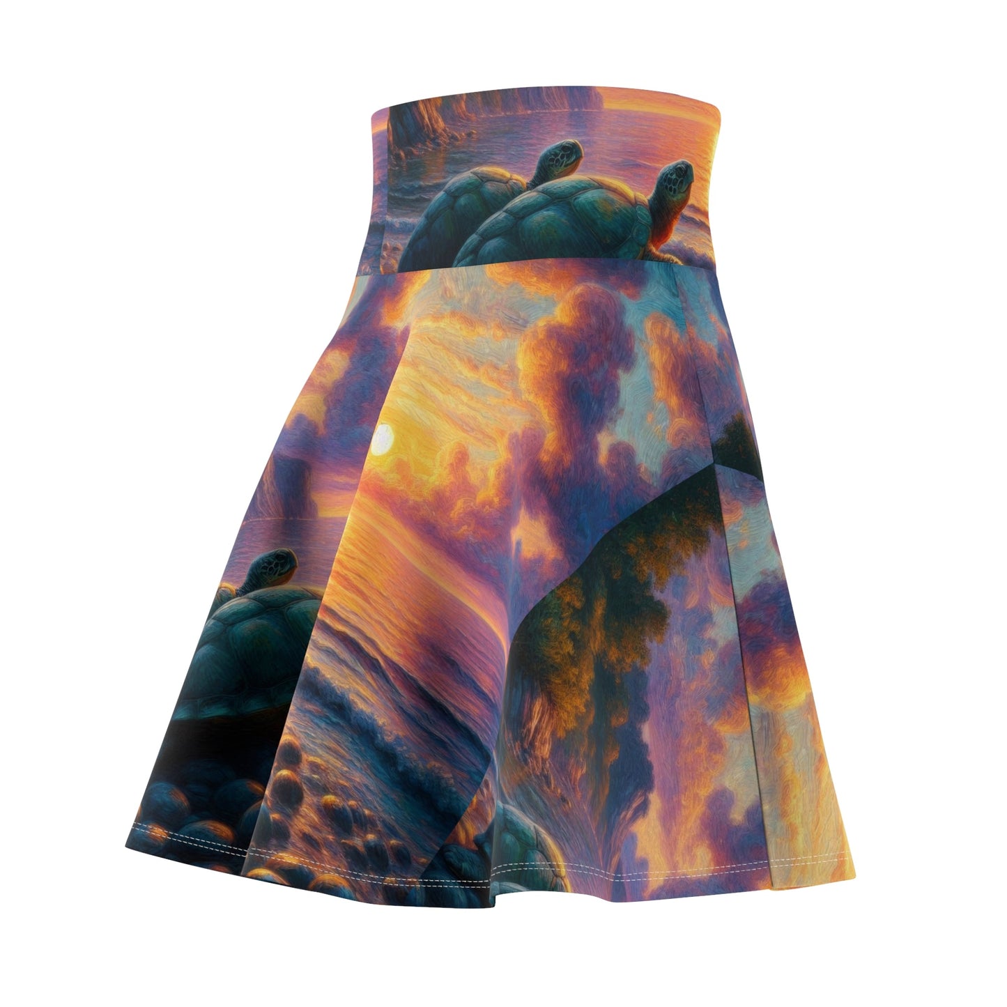 Turtles in the Sunset Skater Skirt - Nature - Inspired Fashion - Gregg Acini Adoree Designs - Skirt