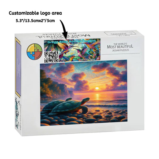 Turtles in the Sunset Wooden Jigsaw Puzzles 1000 pcs - Gregg Acini Adoree Designs - Jigsaw Puzzle
