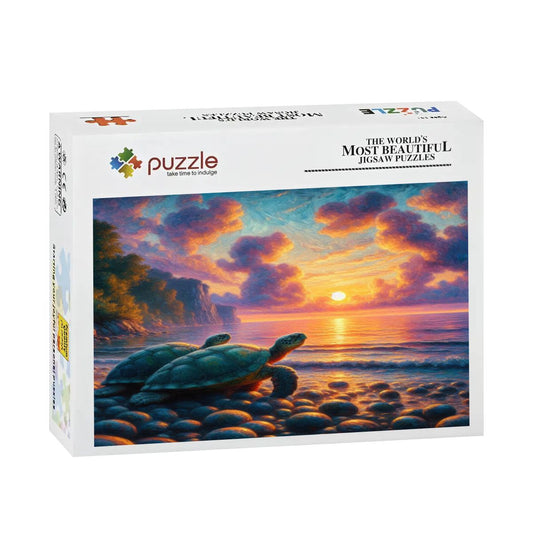 Turtles in the Sunset Wooden Jigsaw Puzzles 500 pcs - Gregg Acini Adoree Designs - Jigsaw Puzzle