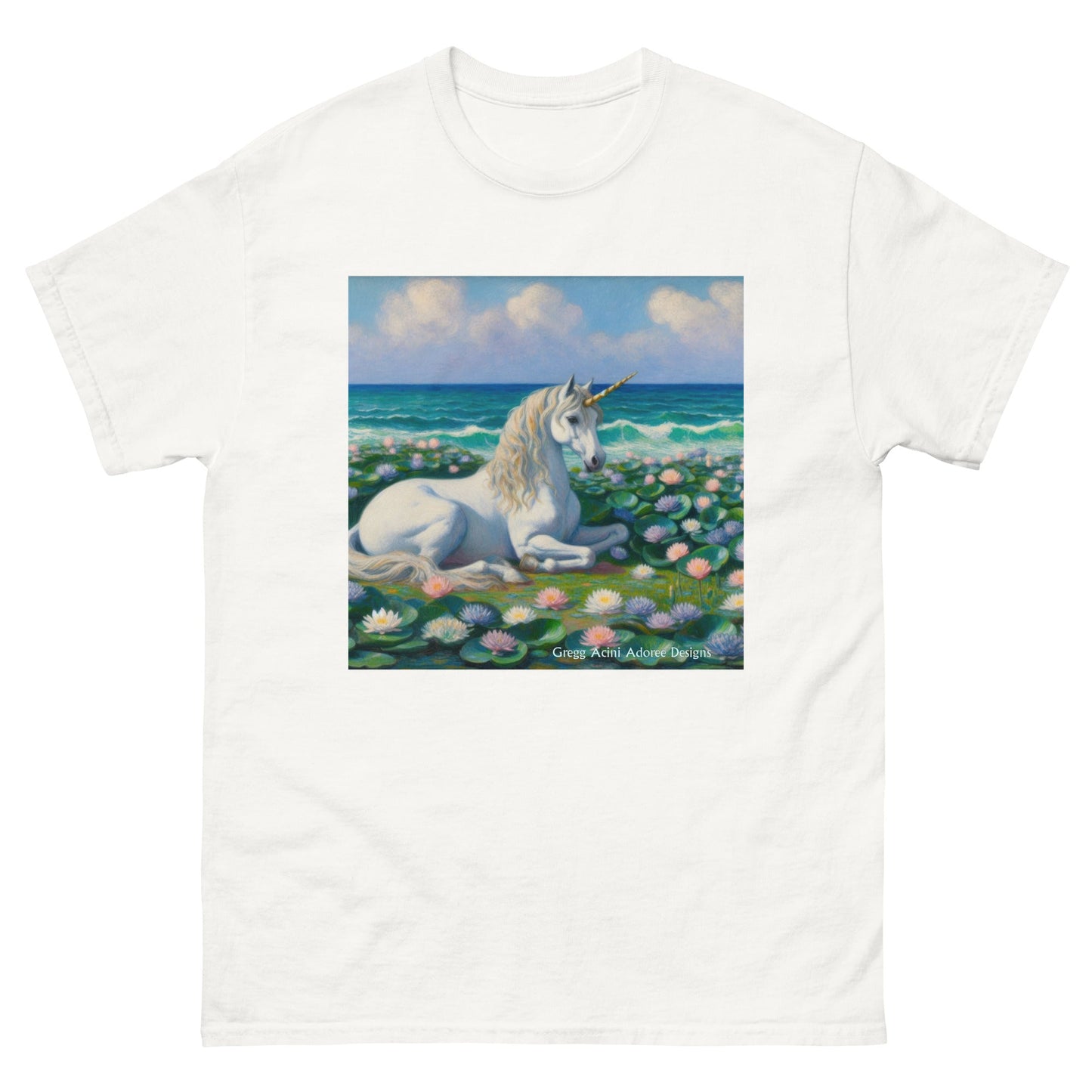 Unicorn by the Sea Unisex classic tee by Gregg Acini Adoree Designs - Gregg Acini Adoree Designs - Tee Shirt