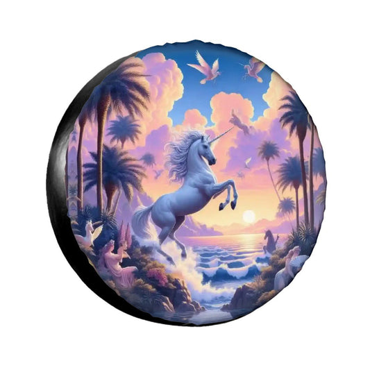 Unicorn Fantasy Thickened Spare Tire Cover - Gregg Acini Adoree Designs - Spare Tire Cover