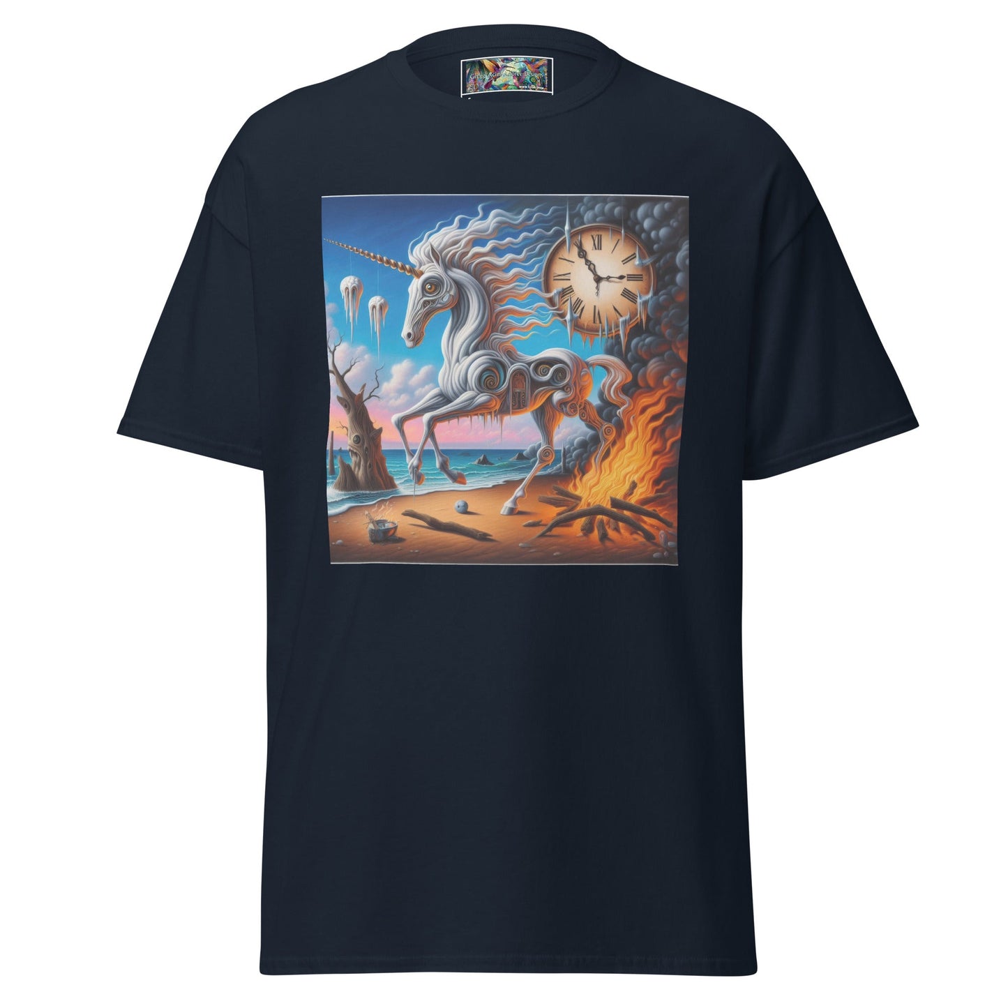 Unicorn in the style of Dali Unisex classic tee by Gregg Acini Adoree Designs - Gregg Acini Adoree Designs - Tee Shirt