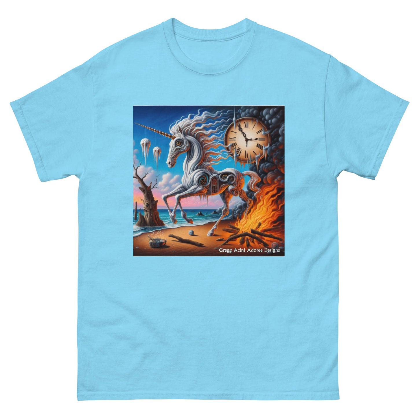 Unicorn in the style of Dali Unisex classic tee by Gregg Acini Adoree Designs - Gregg Acini Adoree Designs - Tee Shirt