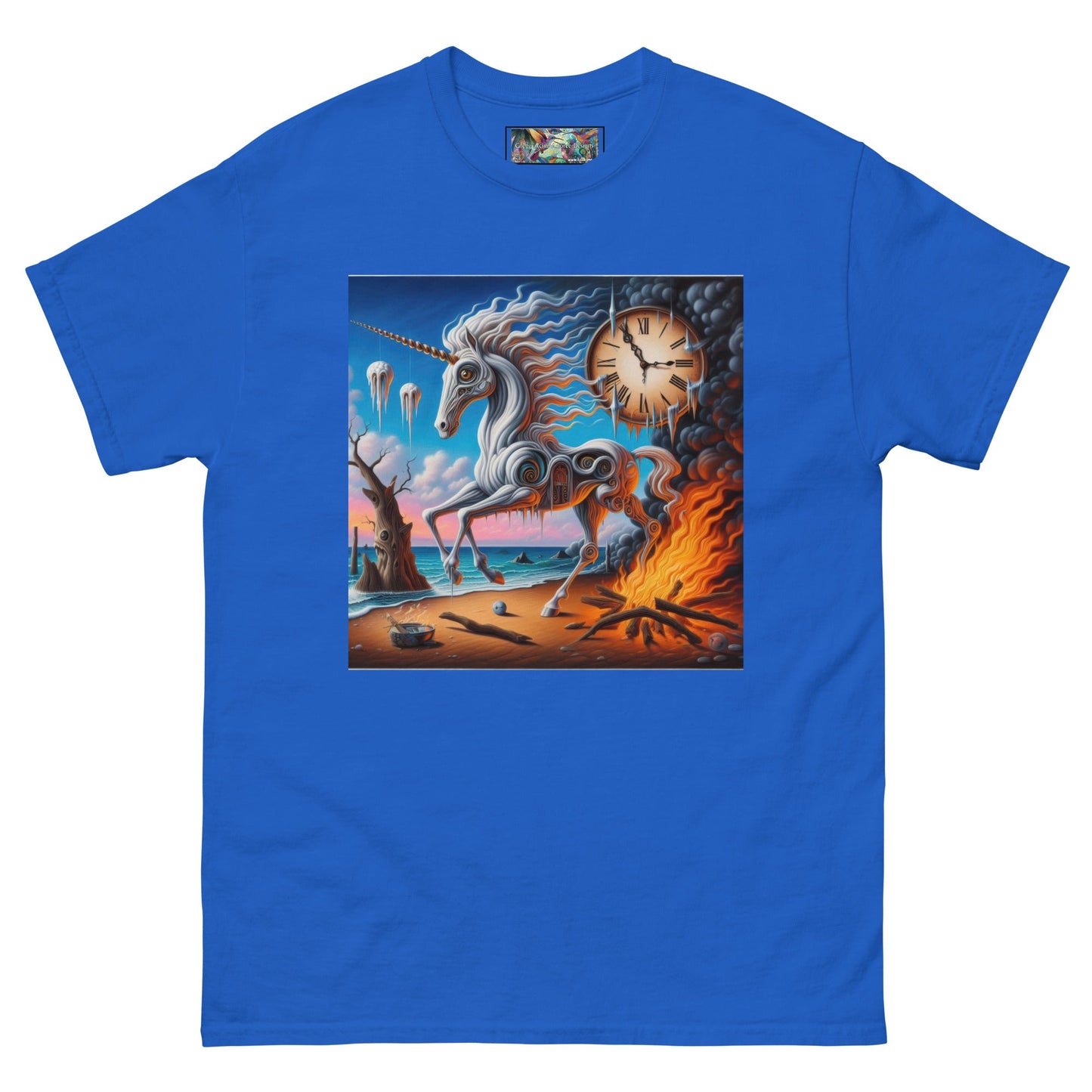 Unicorn in the style of Dali Unisex classic tee by Gregg Acini Adoree Designs - Gregg Acini Adoree Designs - Tee Shirt