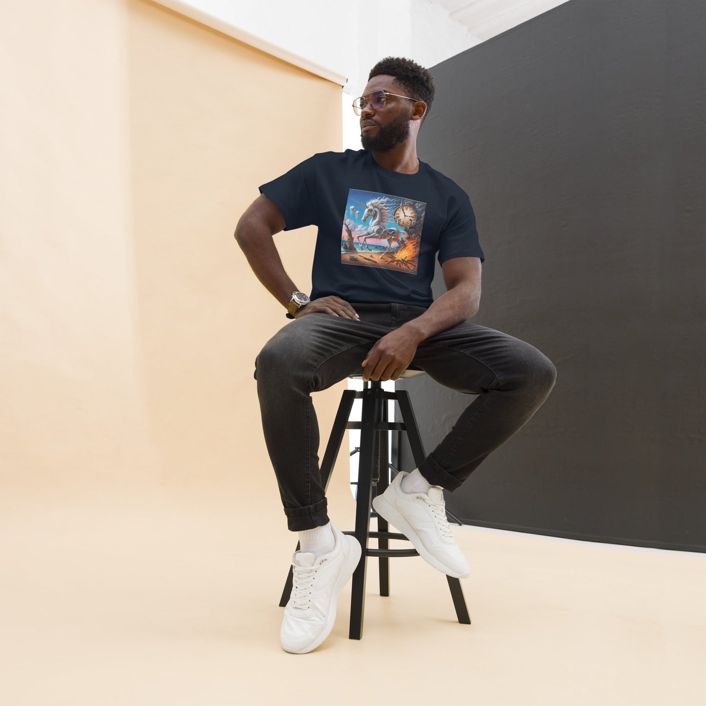 Unicorn in the style of Dali Unisex classic tee by Gregg Acini Adoree Designs - Gregg Acini Adoree Designs - Tee Shirt