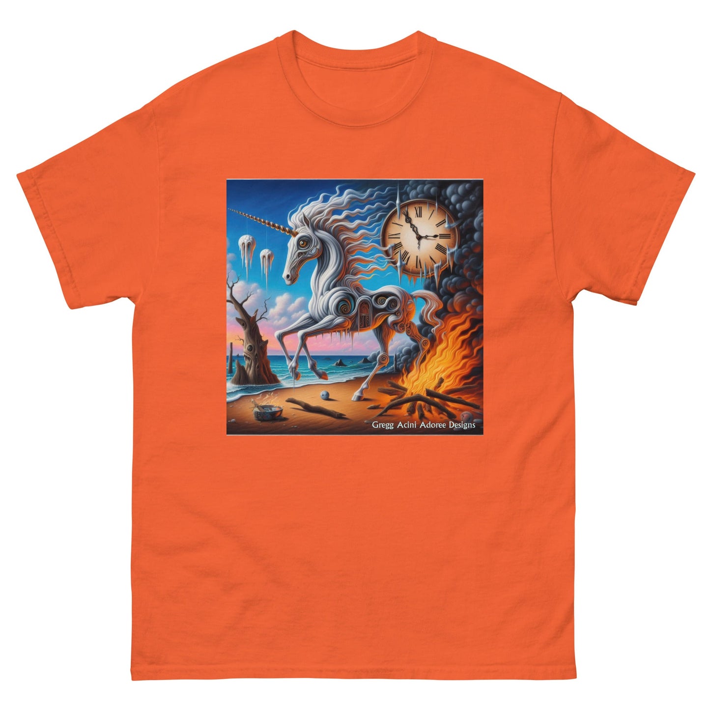 Unicorn in the style of Dali Unisex classic tee by Gregg Acini Adoree Designs - Gregg Acini Adoree Designs - Tee Shirt
