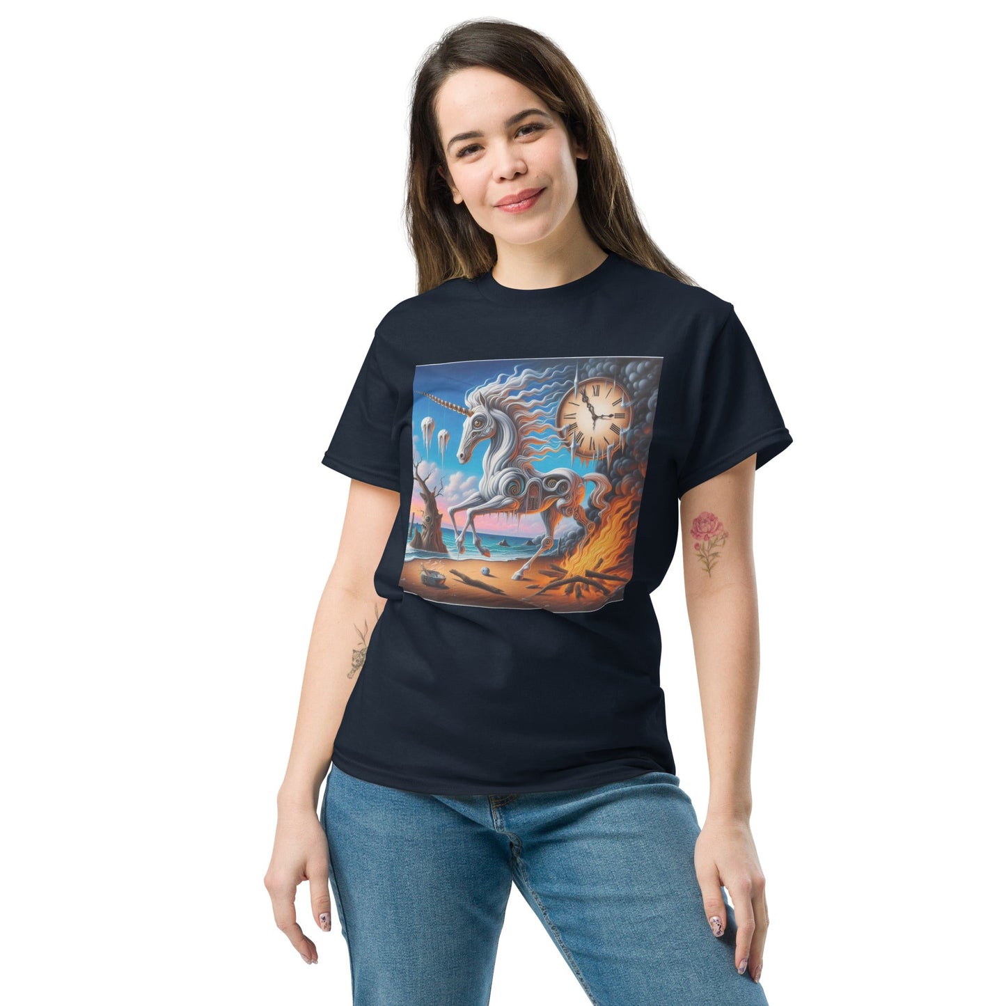 Unicorn in the style of Dali Unisex classic tee by Gregg Acini Adoree Designs - Gregg Acini Adoree Designs - Tee Shirt
