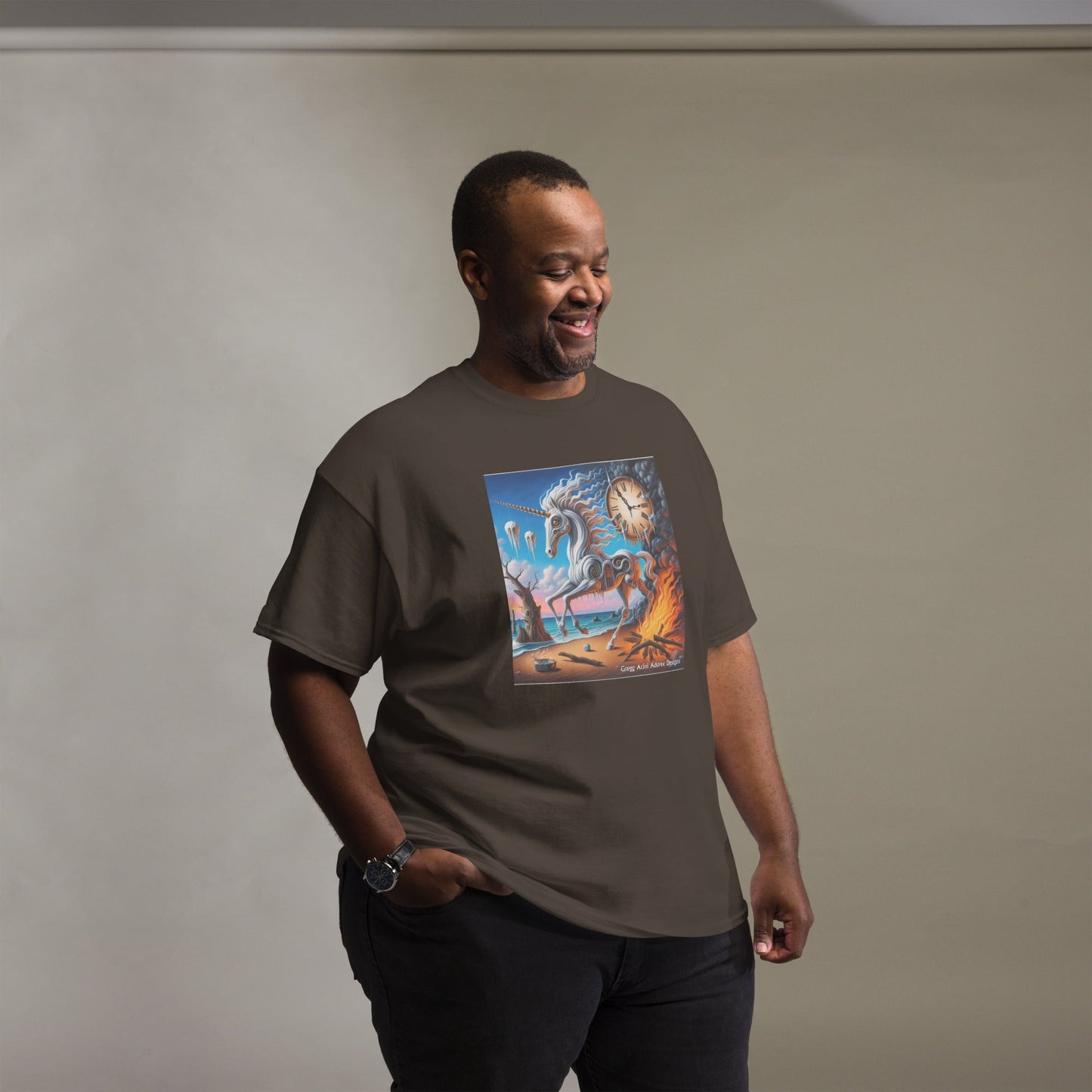Unicorn in the style of Dali Unisex classic tee by Gregg Acini Adoree Designs - Gregg Acini Adoree Designs - Tee Shirt