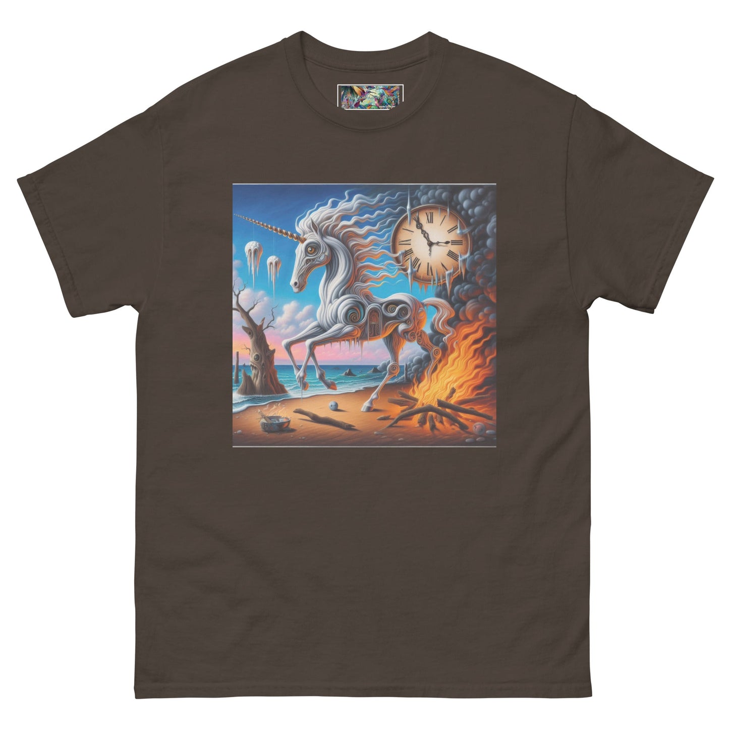 Unicorn in the style of Dali Unisex classic tee by Gregg Acini Adoree Designs - Gregg Acini Adoree Designs - Tee Shirt