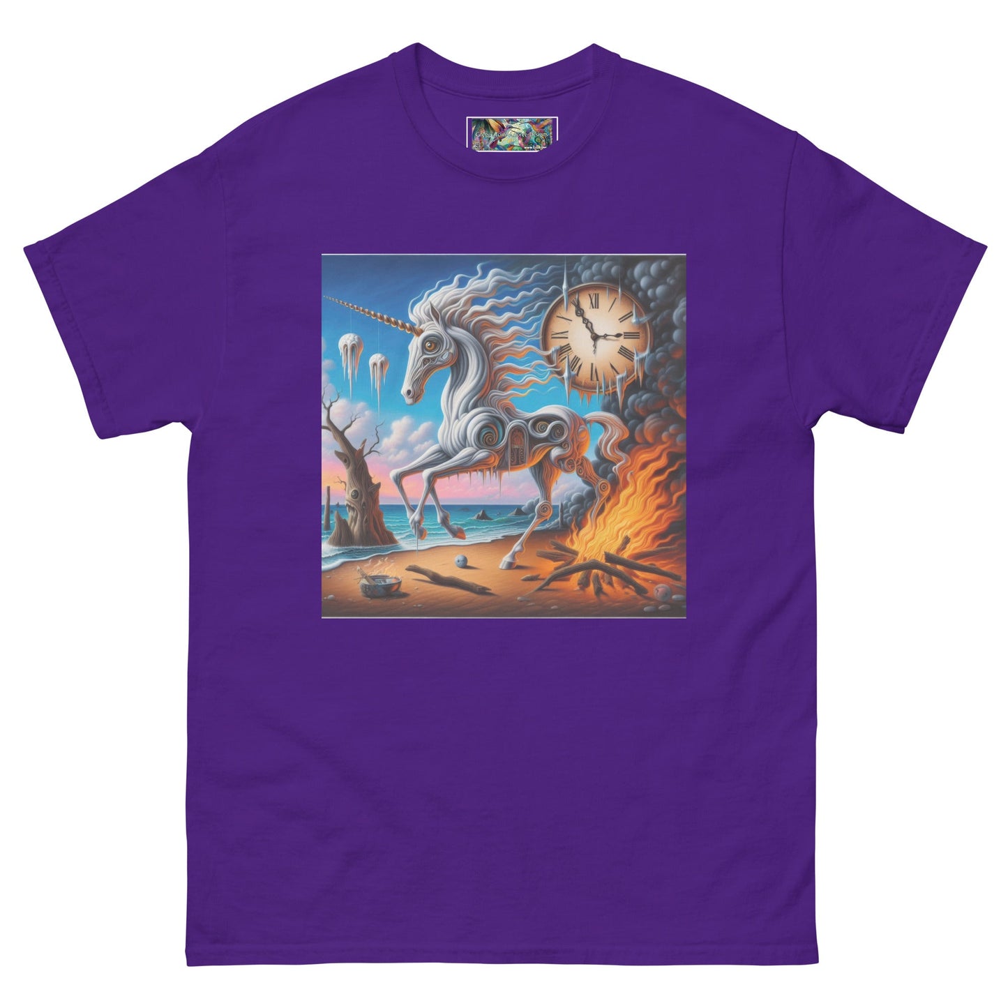 Unicorn in the style of Dali Unisex classic tee by Gregg Acini Adoree Designs - Gregg Acini Adoree Designs - Tee Shirt