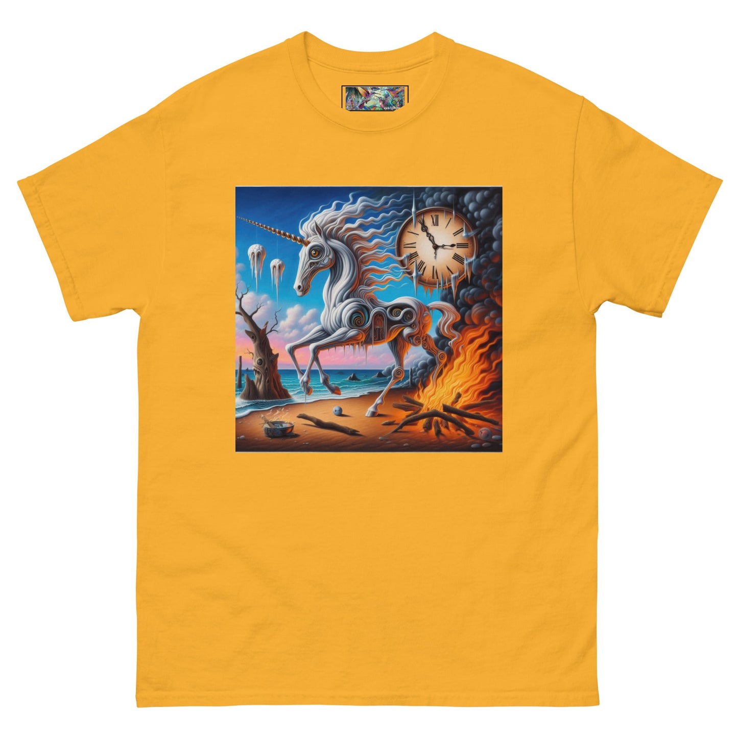 Unicorn in the style of Dali Unisex classic tee by Gregg Acini Adoree Designs - Gregg Acini Adoree Designs - Tee Shirt